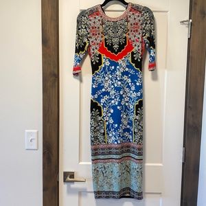 Alice + Olivia Floral Print Midi Dress